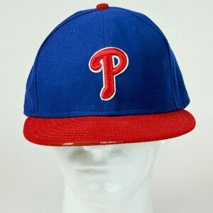 New Era 59FIFTY Philadelphia Phillies MLB On-Field Fitted Hat 7 3/4 Blue Red